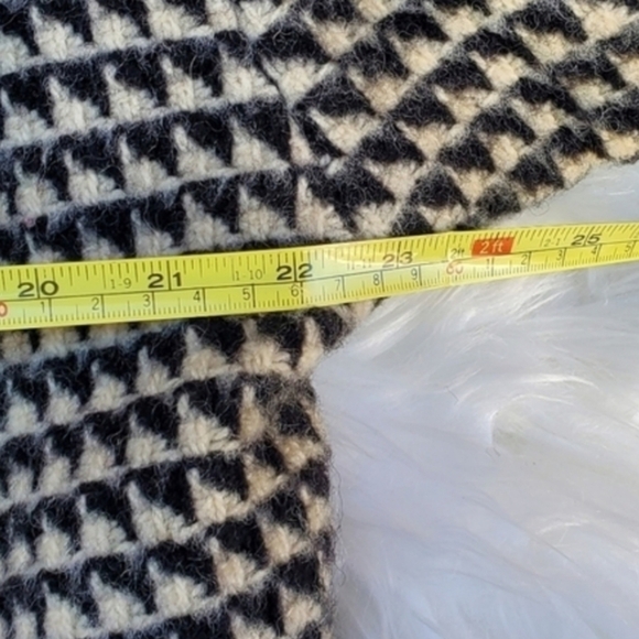 Vintage black‎ and white wool maxi coat 14 - Picture 9 of 14